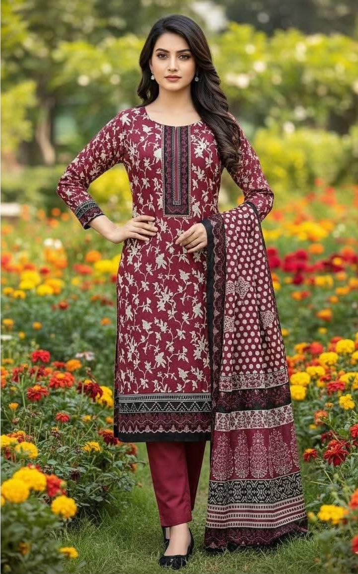 ১০০% সুতি জয়পুরি থ্রি পিচ