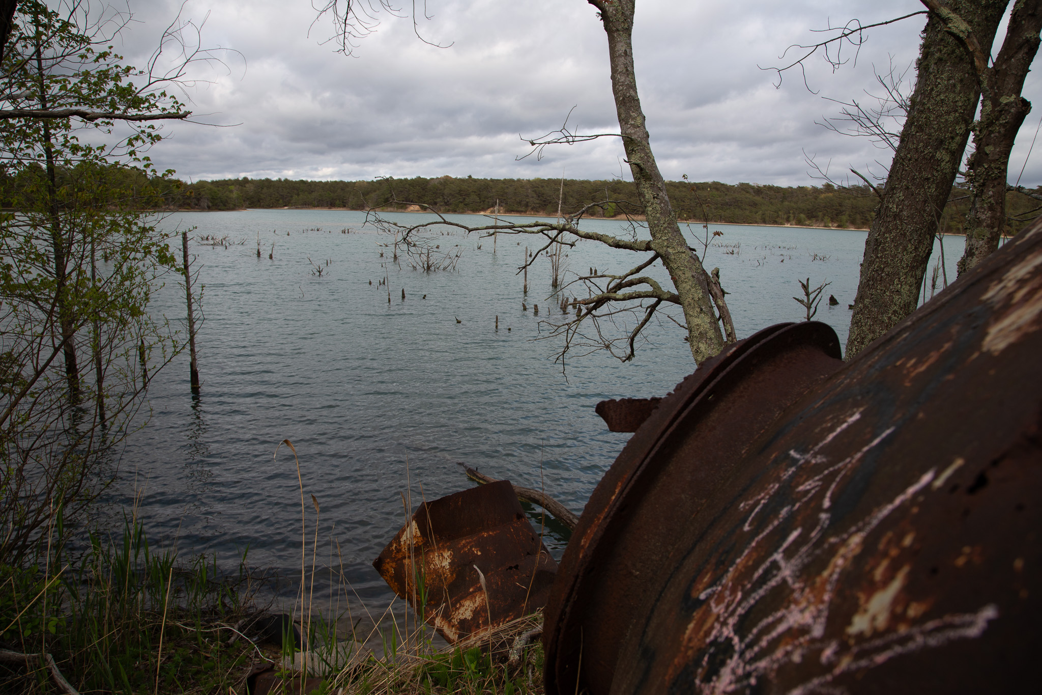The lake adjacent to the abandoned cement factory