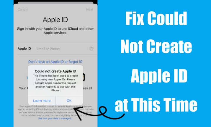 Could not create apple id at this time problem fix