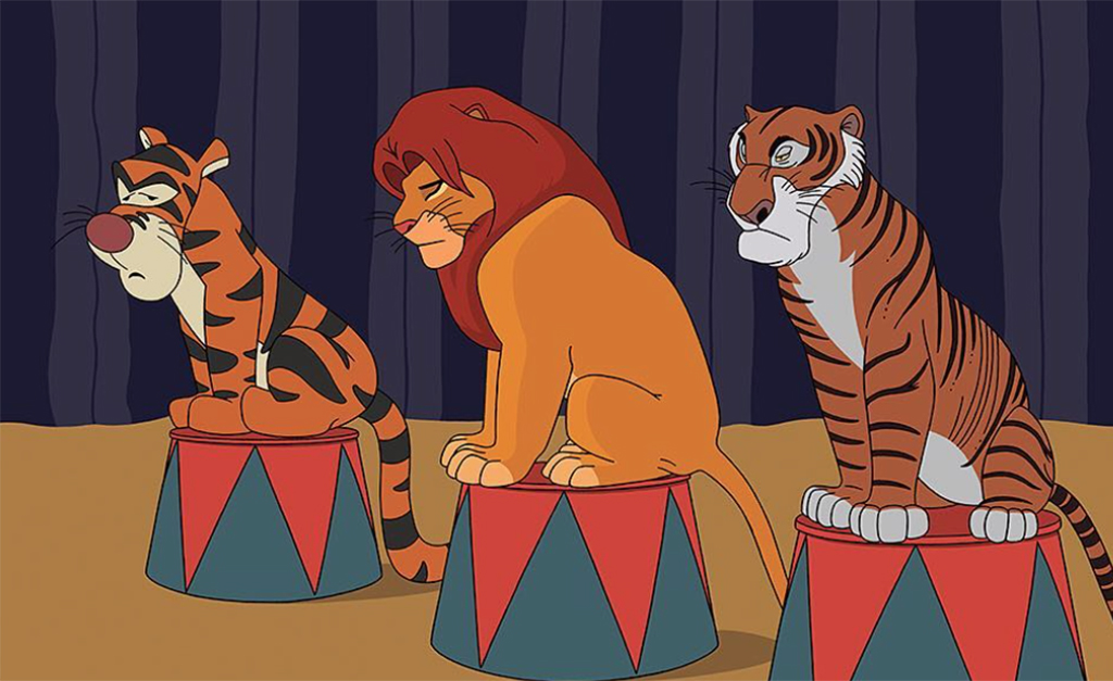 Artista cria realidade sombria para personagens da Disney em série de ilustrações