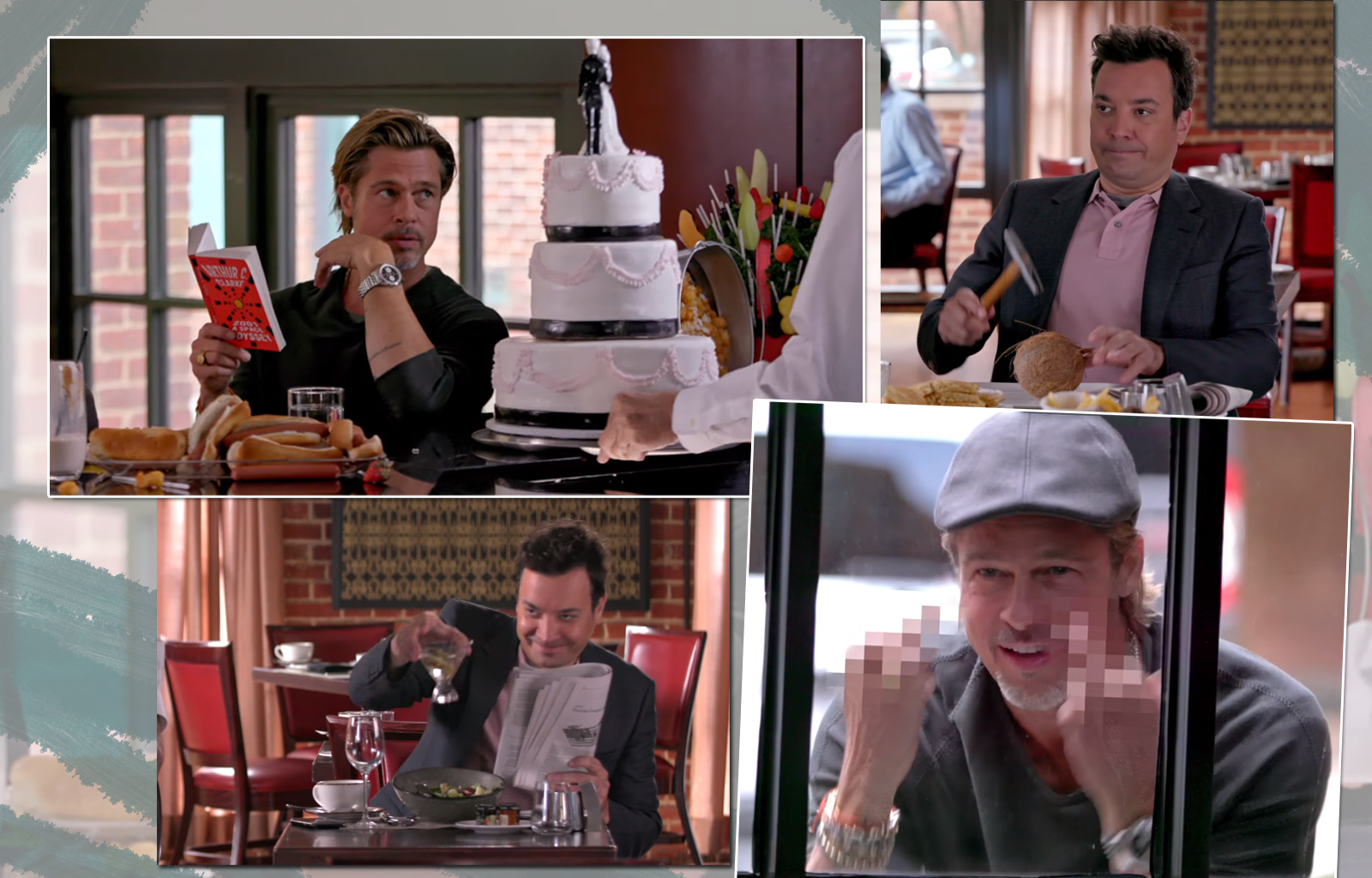 Jimmy Fallon e Brad Pitt fazem batalha de cortesia no The Tonight Show e resultado é hilário. Espia só!