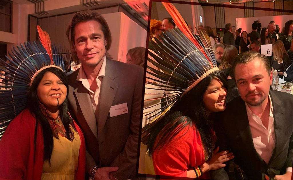 Líder indígena Sonia Guajajara registra encontro com astros de Hollywood em evento pré-Oscar