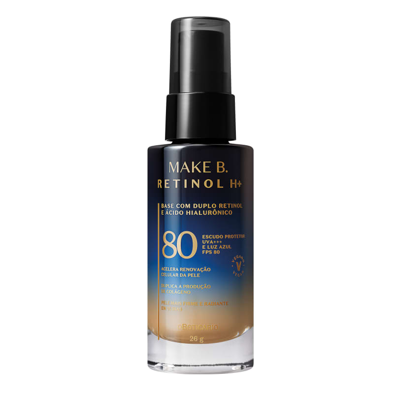 Base Líquida Cor 53 com FPS 80 Retinol H+ 26g - Make B. by O Boticário