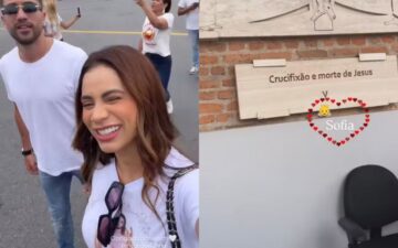 Lexa e Ricardo Vianna homenageiam filha em cerimônia religiosa após um ano