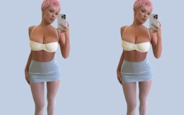 Bianca Censori, esposa de Kanye West, aposta em cabelo rosa e look ousado em saída por Los Angeles