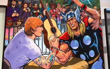 Chris Hemsworth e Ed Sheeran protagonizam duelo de queda de braço