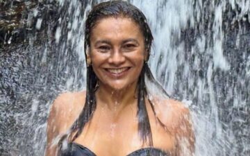 Dira Paes compartilha momentos em cachoeira e celebra conexão com a natureza