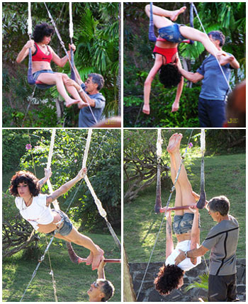 Amy Winehouse tem aulas de trapézio e faz festa no Caribe