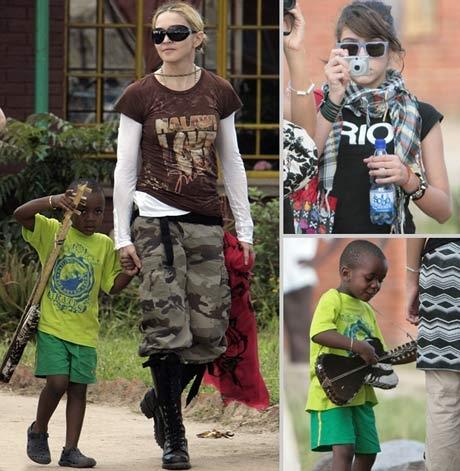 Madonna leva David Banda para rever o pai biológico e visitar orfanato no Maláui