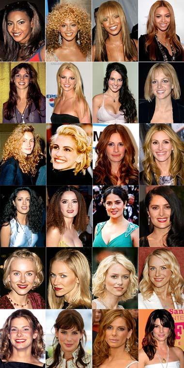 As celebridades e suas transformações o longo do tempo