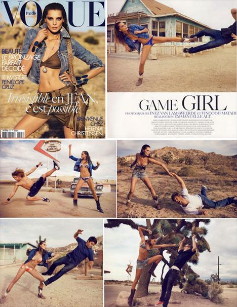 Daria Werbowy encarna a lutadora para ensaio da “Vogue” França