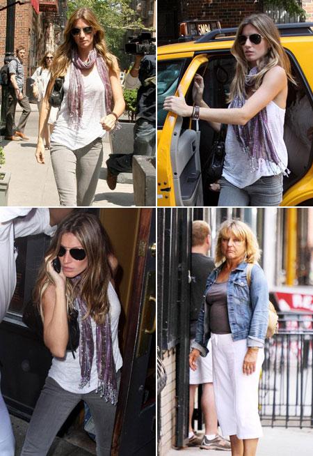 Gisele Bündchen almoça com mãe de Leonardo DiCaprio