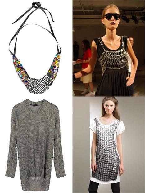 A nova tendência de moda são peças e bijoux feitas com telas de metal.