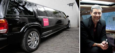 Glamurama recebeu, no começo da tarde desta quarta-feira, uma visita inusitada. É que Márcio Grimaldi, maquiador oficial da Bourjois, veio apresentar dois novos produtos, o rímel Coup de Théâtre 2 em 1 e o gloss com efeito 3D Max, a bordo de uma limusine