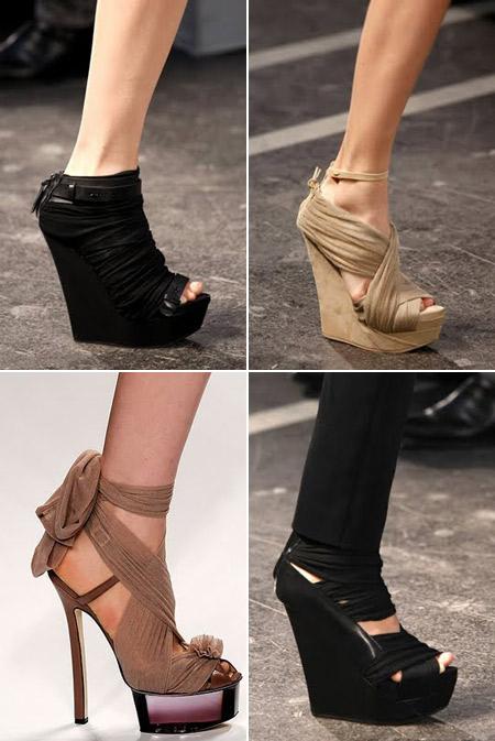 Nova tendência nos calçados, os super saltos dominam as passarelas de Paris.