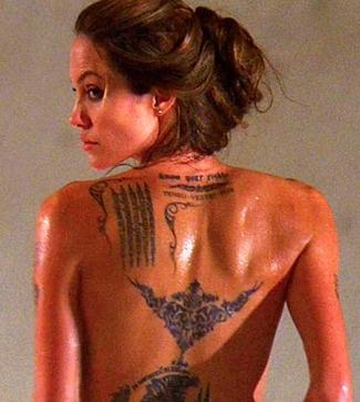 Tatuagens de Angelina Jolie são as mais copiadas do mundo.