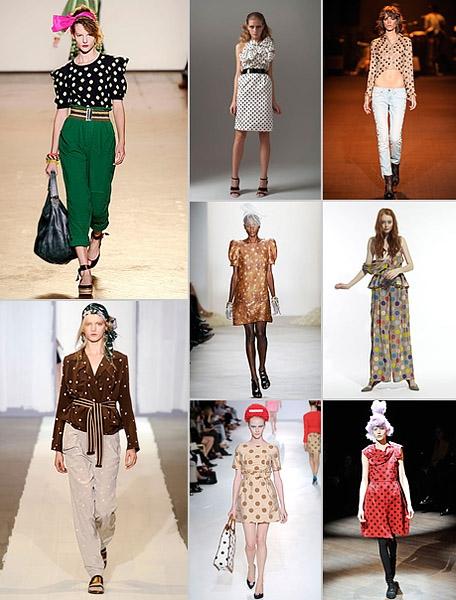 No verão 2010 do hemisfério norte uma peça com estampa de bolinhas vai ser obrigatória no guarda-roupa de qualquer lulu que siga as principais tendências da moda. Os desfiles da Marni, Marc by Marc Jacobs, Luella e Comme des Garçons, que investiram em alg