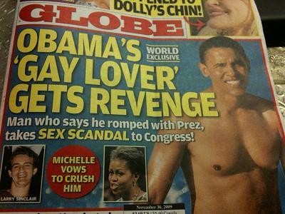 Tabloide “The Globe” diz que Obama teve caso gay no passado.