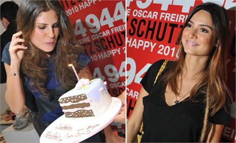 Sabrina Gasperin ganha aniversário surpresa na loja da Schutz.