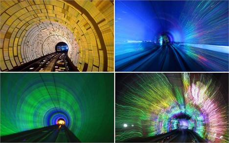 Metrô de Xangai ganha efeitos de luzes e som, virando ponto turístico da cidade.