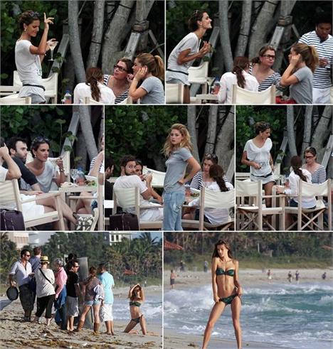 Alessandra Ambrosio é fotografada em Miami, na Flórida.