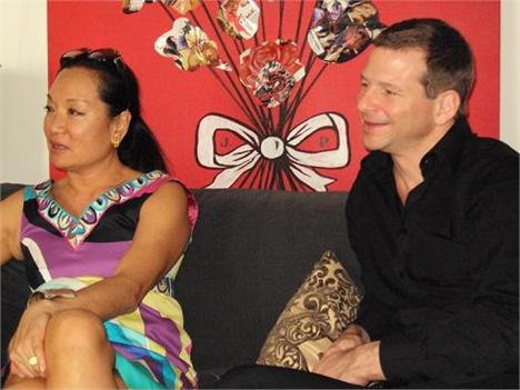 Luzia Hennessy e o joalheiro Laurenz Bäumer: de passagem pela Casa Glamurama.