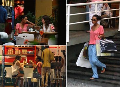 Taís Araújo faz comprinhas de última hora no Fashion Mall, no Rio.