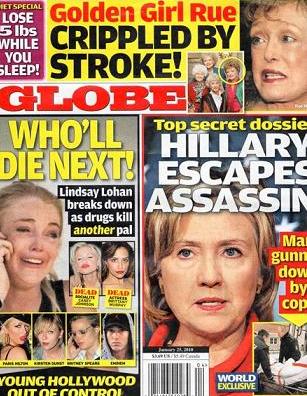 O tabloide norte-americano “The Globe” publicou uma lista com as próximas prováveis mortes entre os astros jovens de Hollywood.