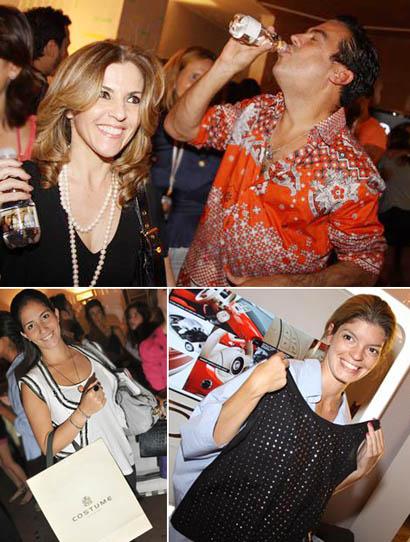 Gifts e águas customizadas da Costume para matar a sede no lounge Glamurama