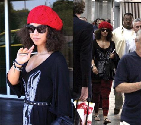 Alicia Keys já está em solo verde e amarelo.