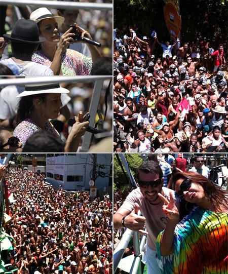 Veja os registros que Ivete Sangalo fez do Arrastão de Quarta- Feira de Cinzas, em Salvador.