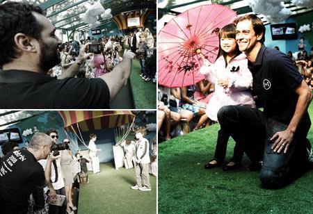 Alex Atala e Marcelo Rosenbaum babam pelos filhos em desfile