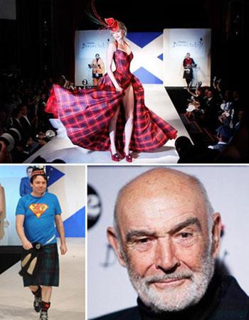 Sean Connery recebe astros escoceses em evento beneficente.