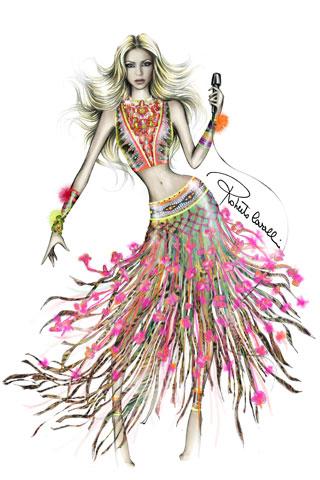 Shakira usa Roberto Cavalli no show de encerramento da Copa.