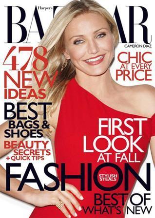 Cover of north-American Harpers Bazaar of August, Cameron Diaz has told in an interview for the magazine that she is terrified of surfing the web.