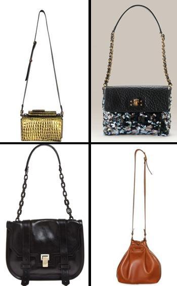 Put your big bags away, girls! Now, the new trend is modest sizes, from medium to small, with longer straps.