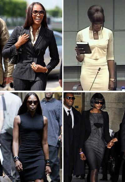 Naomi Campbell caught the attentions during judgment of Liberias former president.
