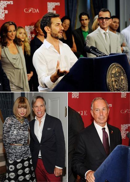 New York mayor, Michael Bloomberg met with some of the most important names in the fashion world to talk about Fashions Night Out on Thursday morning.