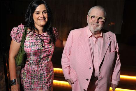 Jô Soares e Flávia Sampaio foram jantar ontem no Fasano, aqui em SP