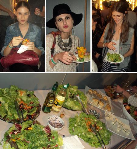 Quem disse que modelo passa fome em backstage? Muito pelo contrário…