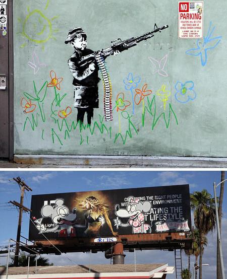 Quando o assunto é arte de rua, Banksy é rei e nós somos os súditos! A última ação dele foi em L.A. e a gente mostra :)