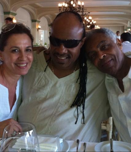 Flora e Gilberto Gil aproveitaram o encontro com Stevie Wonder, no Rio…
