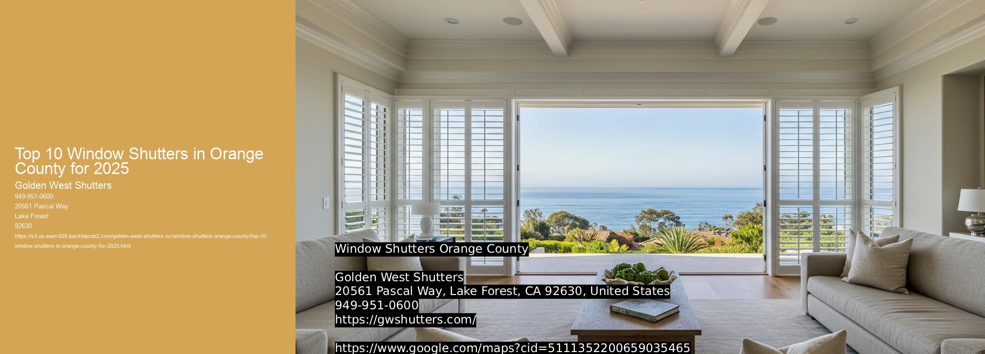 Top 10 Window Shutters in Orange County for 2025