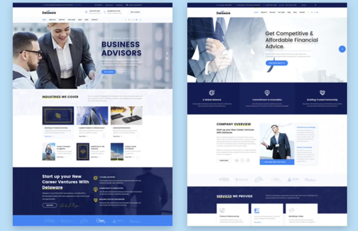 Delaware - Consulting and Finance WordPress Theme Proven 2 Delaware
