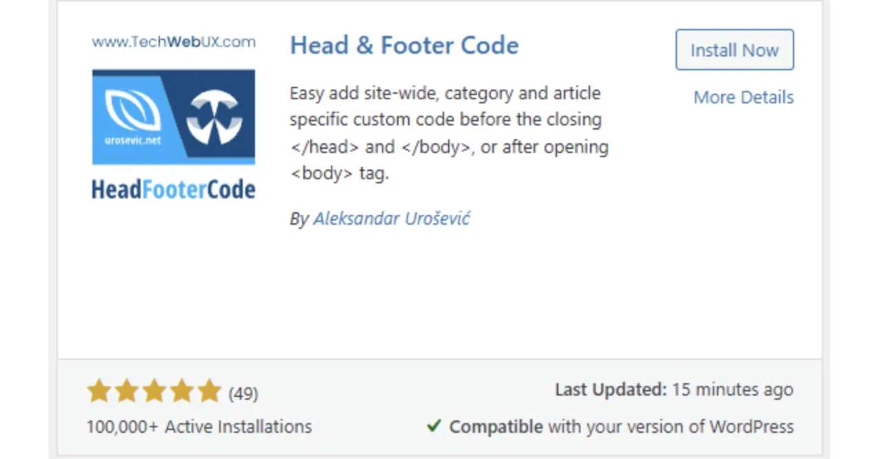 Head  Footer Code