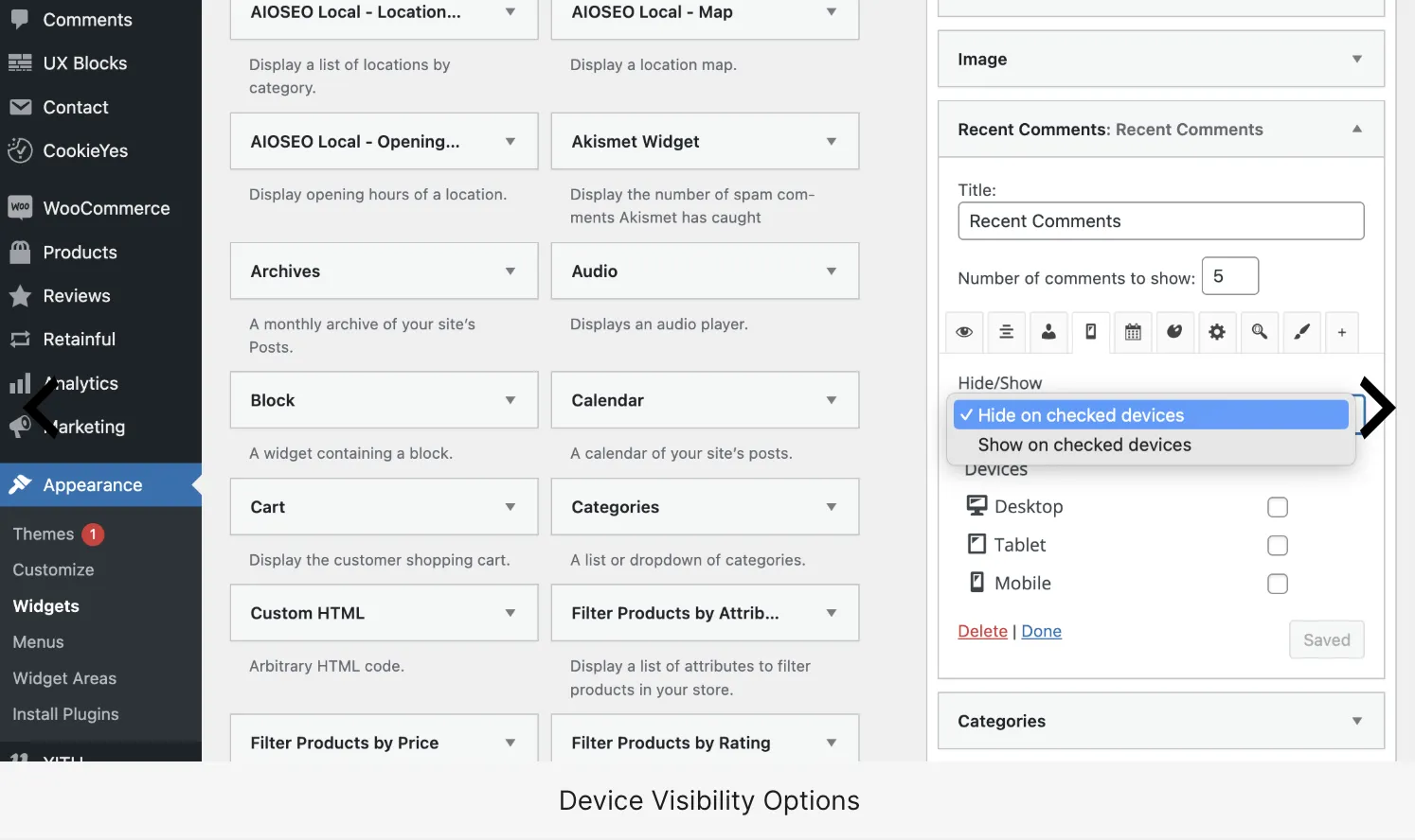 Widget Options Pro