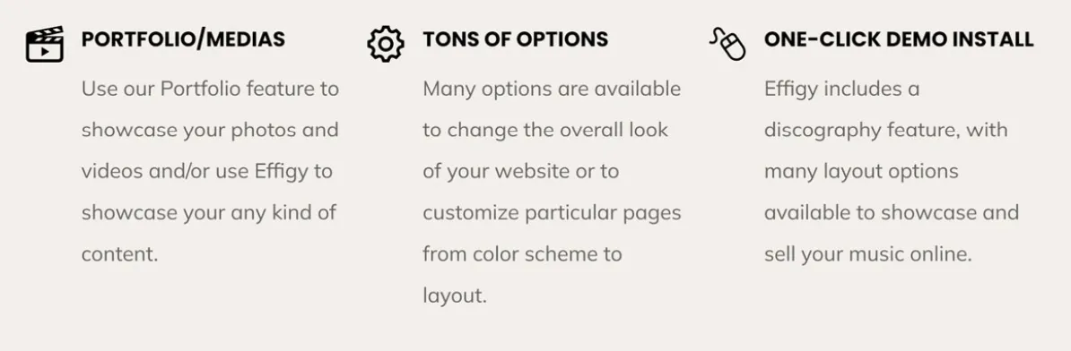 Effigy Pro – A Clean and Professional Music WordPress Theme 6 Effigy Pro