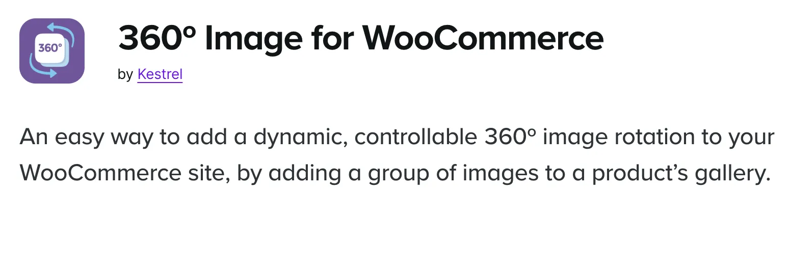 360º Image for WooCommerce