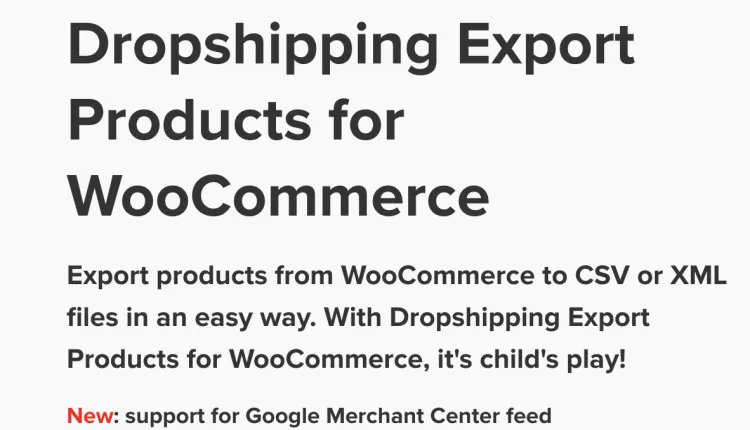 Dropshipping Export Products for WooCommerce