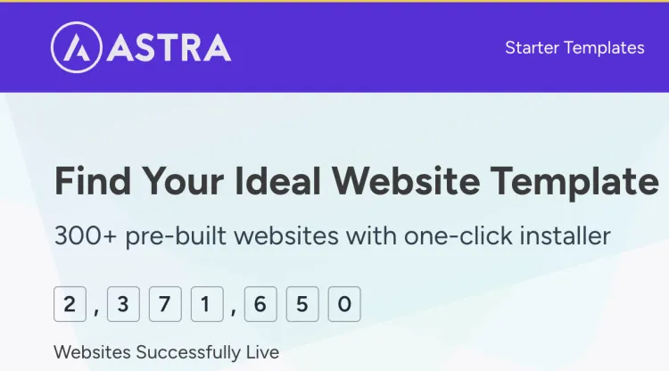 Astra Find Your Ideal Website Template